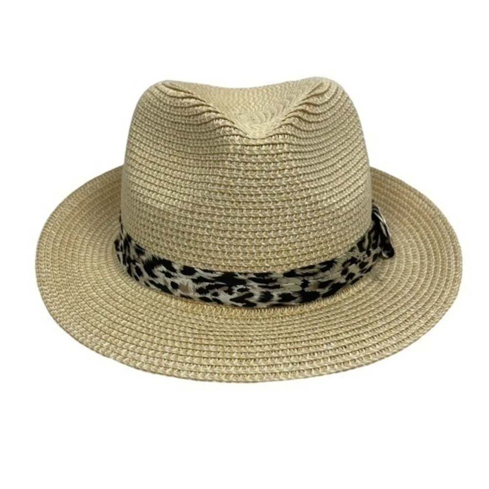 Fedora Hat -Hallhuber | 100% Paper | Tan Animal Print